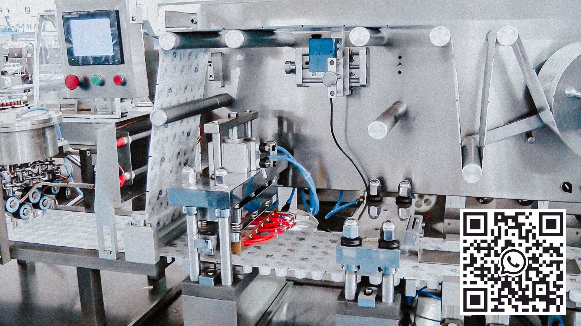 Automatinė lizdinių plokštelių įranga vienkartiniam kremui išpilstyti ir supakuoti į lizdines plokšteles