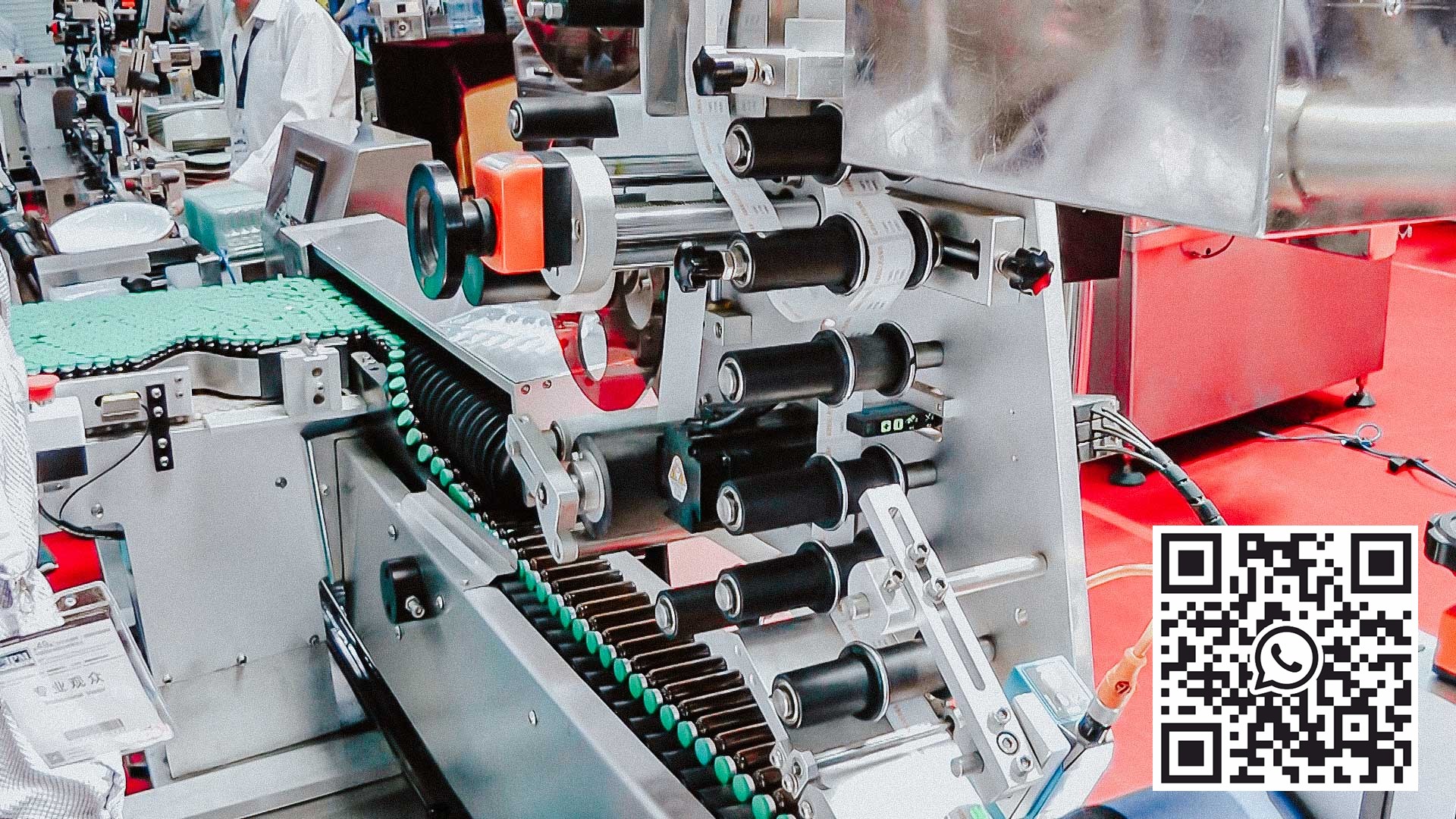 Automatinė mašina stiklinėms ampulėms pakuoti į plastikines 10 vnt. Talpyklas JAV