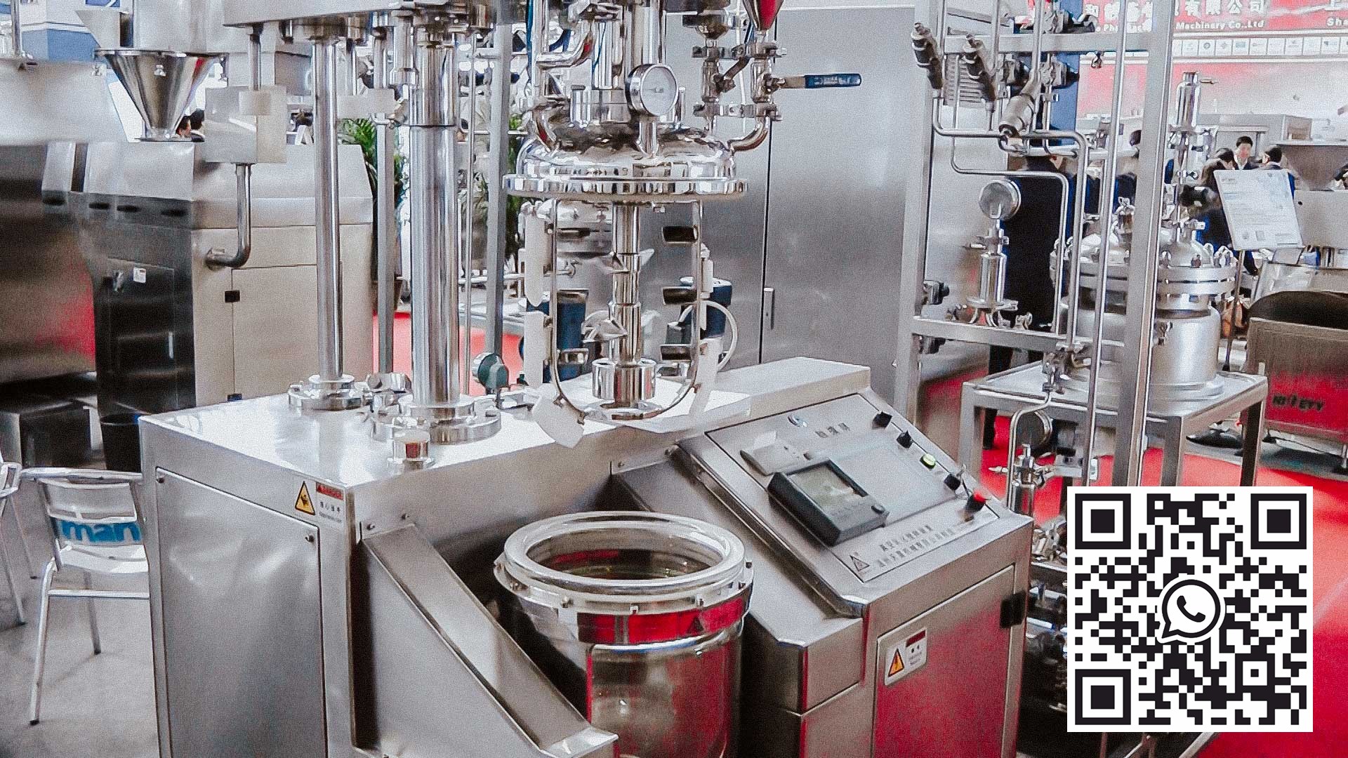 Grietinėlės ir gelio virimo homogenizatorius su pašildytu maišytuvu ir vandens striuke