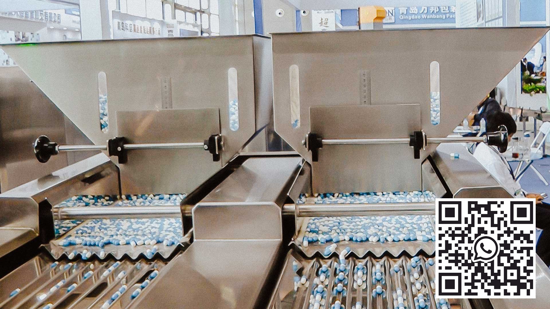 Jalur pembungkusan automatik berkelajuan tinggi untuk memasukkan kapsul gelatin ke dalam botol plastik