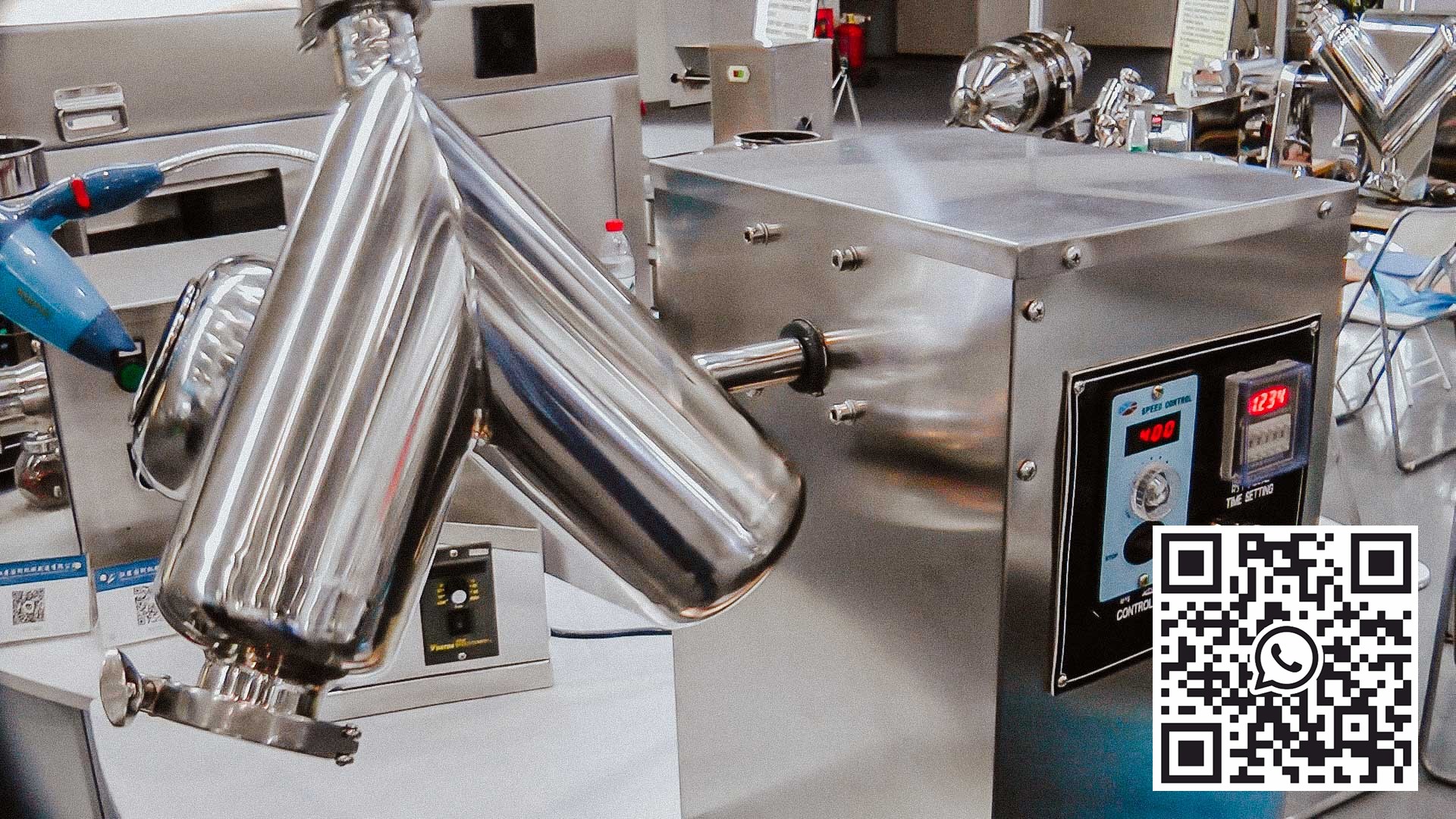 V-mixer do mieszania proszków w laboratorium farmaceutycznym i produkcji blendów