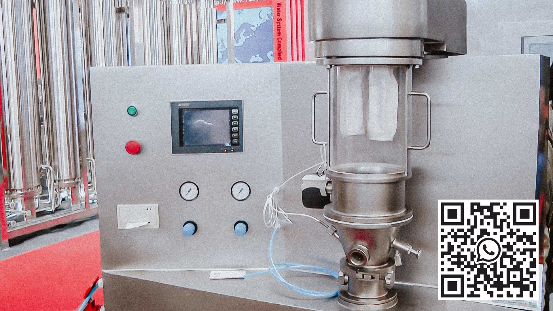 Granulador automático de leito fluidizado para revestimento protetor de comprimido