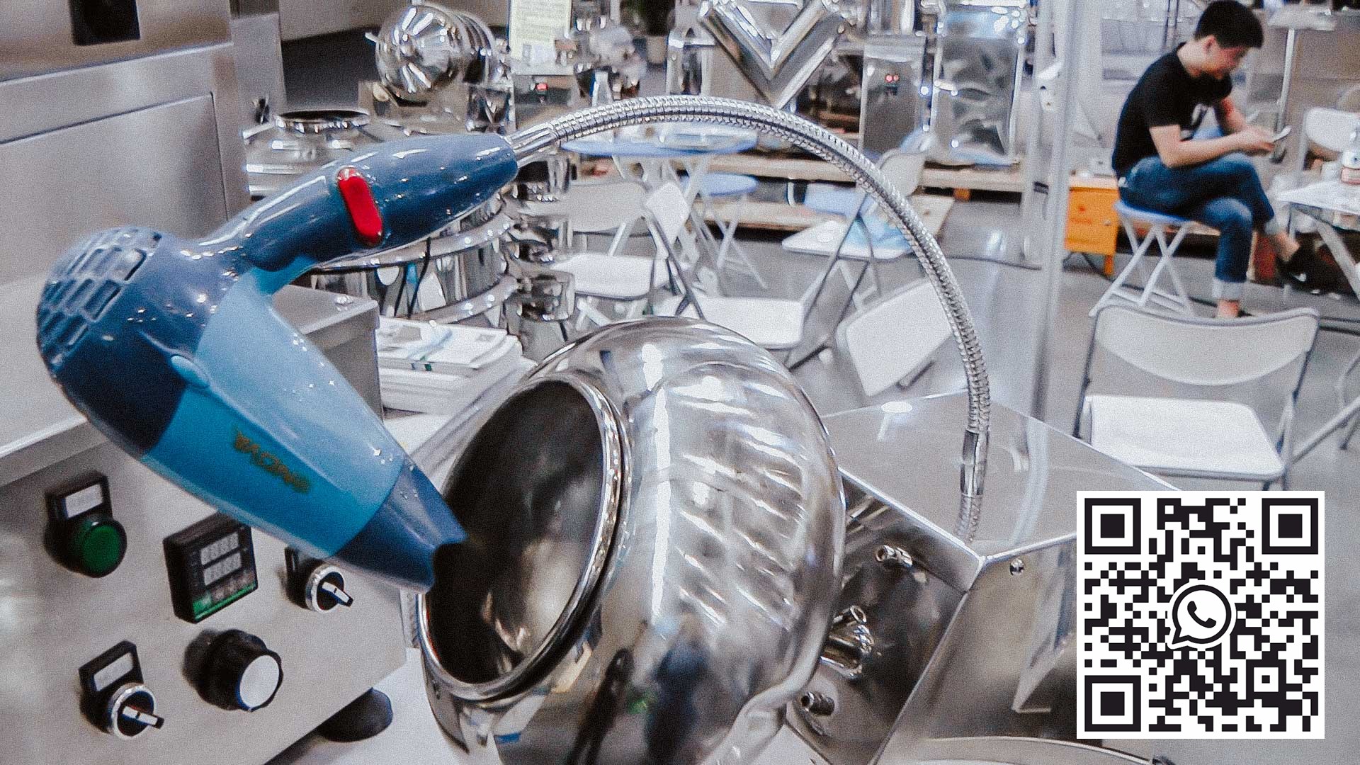 Máquina de laboratorio para recubrir superficies de gelatina y tabletas