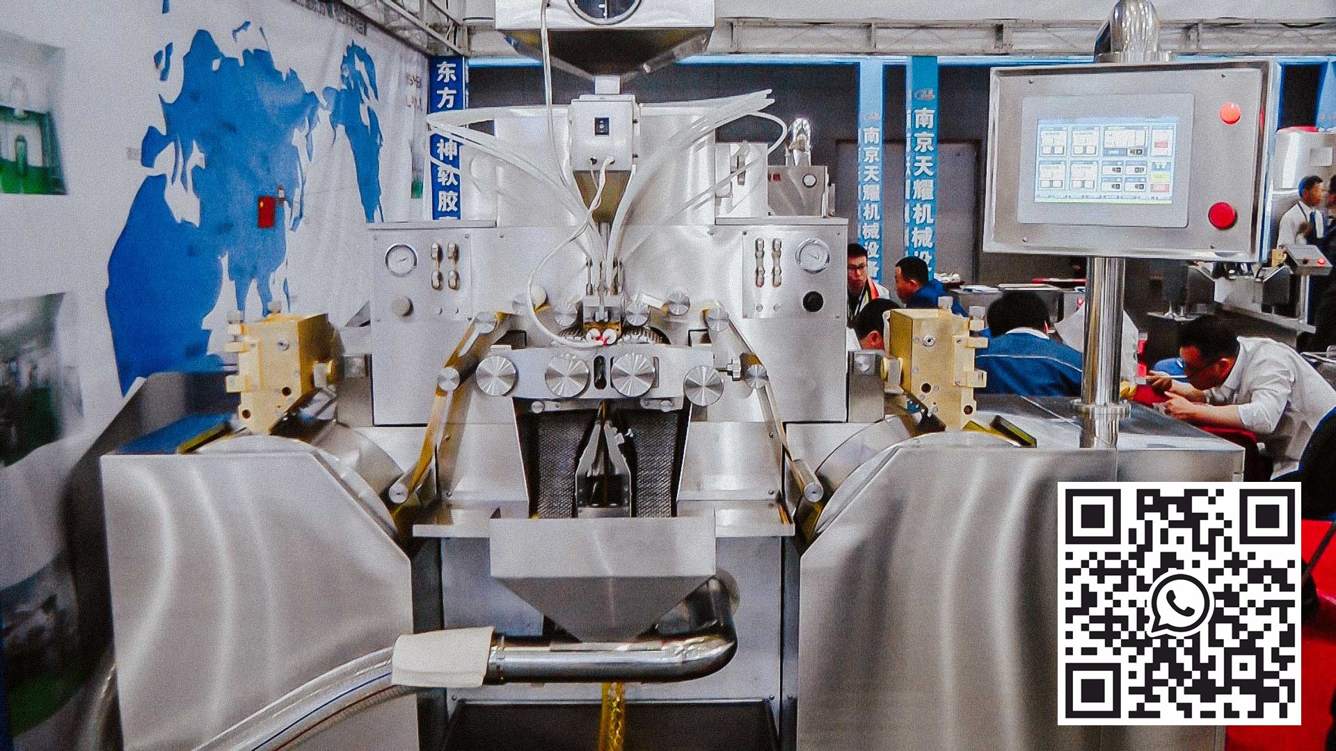Encapsulation automatic machine to produce soft gel capsules for omega