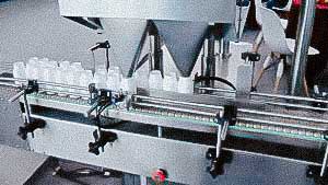 Line automatic filling and counting machine for tablet in plastic bottles