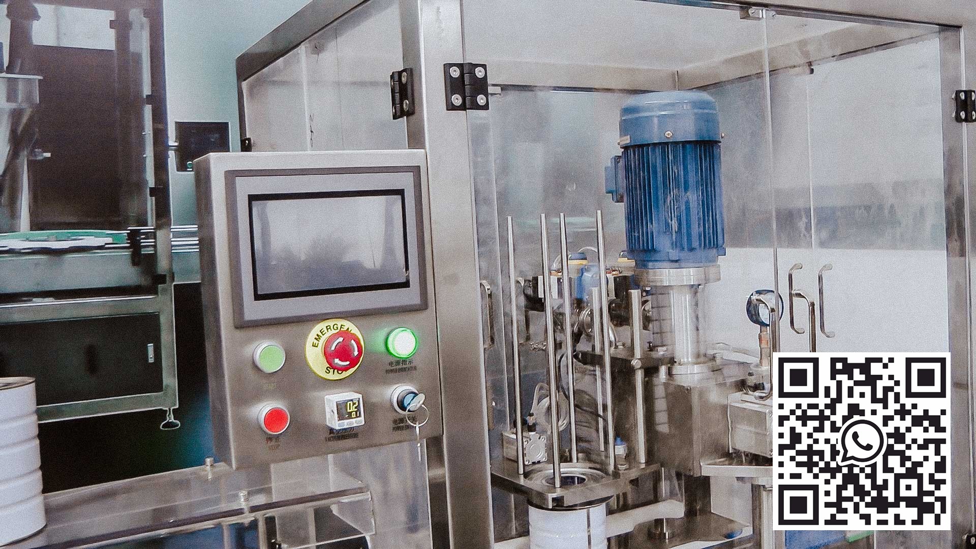 Powder dosage and filling equipment in metal cans with capping metal lid