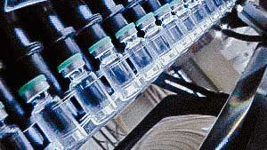 Visual quality control finished penicillin vials damage removal