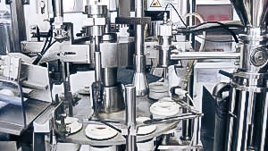 Automatic equipment for filling of cream and ointment in plastic tubes of pharmaceutical production