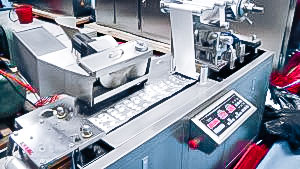 Automatic equipment for packing oval-shaped tablets into aluminum blisters