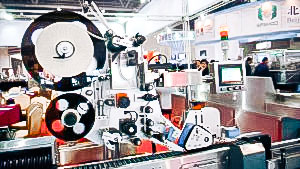 Automatic labeling equipment for sticking labels on penicillin bottles