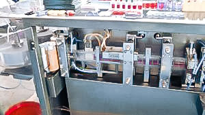 Automatic equipment for production of plastic ampoules with liquid inside pharmaceutical production