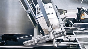 Automatic glass ampoule packaging equipment in cardboard boxes in pharmaceutical production